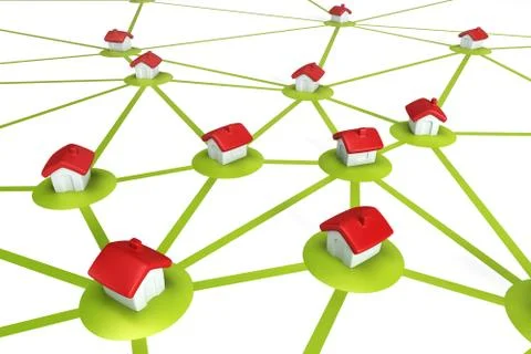 Symbolic settlement network Stock Illustration