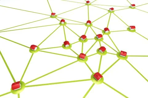 Symbolic settlement network Stock-Illustration