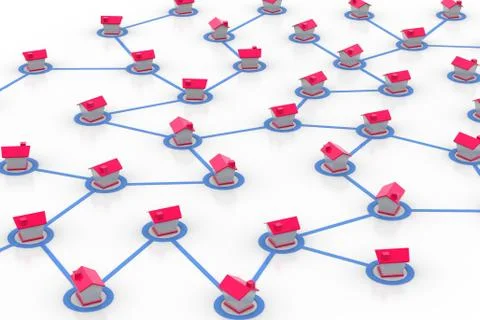 Symbolic settlement network Free Stock Illustration