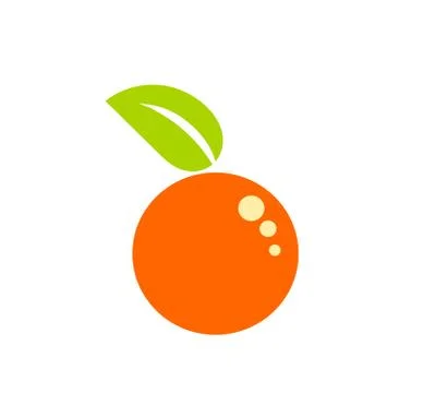 Symbolic simple orange fruit Illustrazione stock