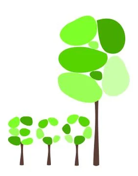 Symbolic tree and eco caption made of trees Stock Illustration