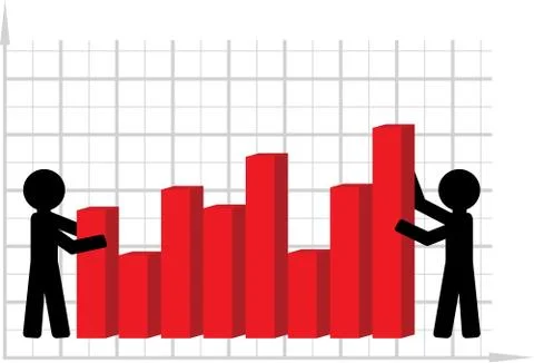 Symbolical image of lifting of economic indicators. Stock Illustration