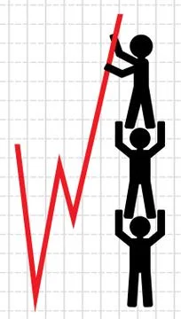 Symbolical image of lifting of economic indicators. Stock Illustration