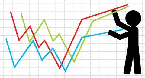 Symbolical image of lifting of economic indicators. Stock Illustration