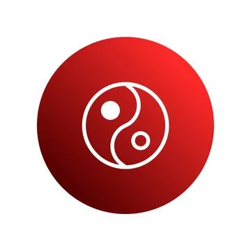Symbolizing harmony a red ying yang circle embodying balance complementary .. Stock Illustration
