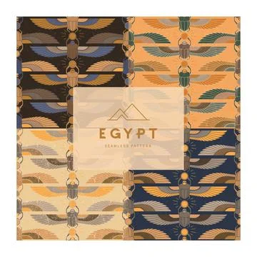 Symbols of ancient Egypt in the form of a patterns collections with an Stock Illustration