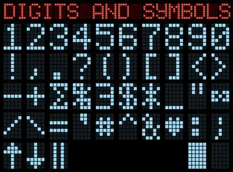Symbols and digits. Stock Illustration