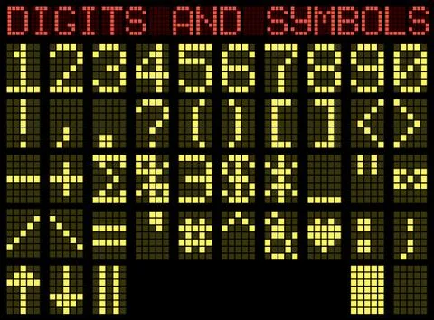 Symbols and digits. matrix. Stock Illustration