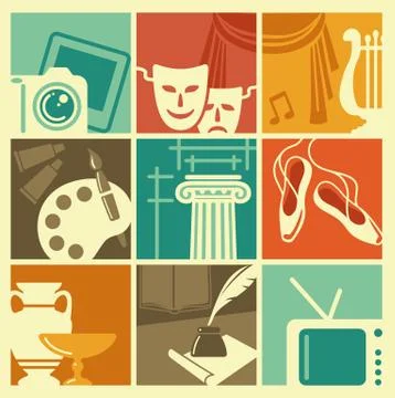 Symbols of arts Stock Illustration