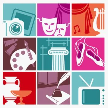 Symbols of arts Stock Illustration