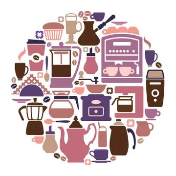 Symbols of Coffee Stock Illustration