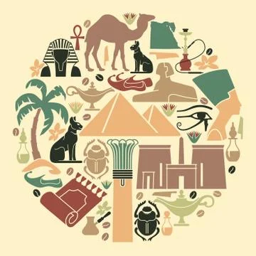 Symbols Of Egypt Stock Illustration