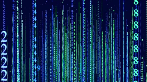 Symbols form lines, lines form grid. Vj loop hologram abstract background sci fi Stock Footage 217828065