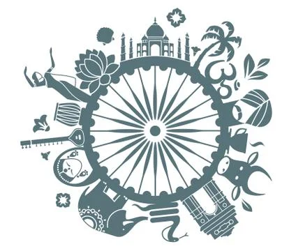 Symbols of India Stock Illustration