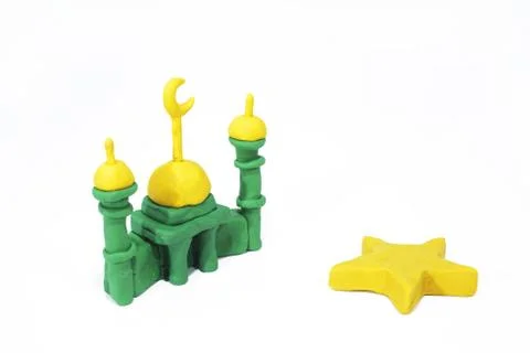 Symbols of Islam. Objects made from Play Clay. Stock Photos
