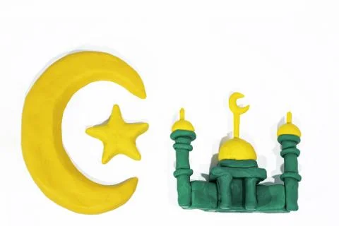 Symbols of Islam. Objects made from Play Clay. Stock Photos