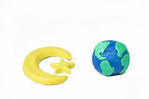 Symbols of Islam. Objects made from Play Clay. Stock Photos