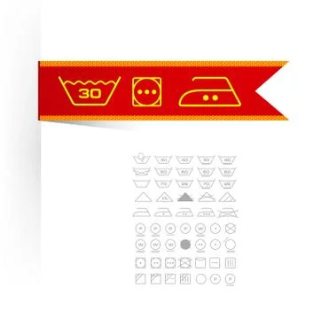 Symbols on label clothes Stock Illustration