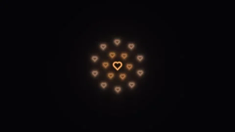 Symbols of love and affection in a circular pattern at Stock Footage 338227633