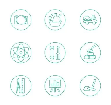 Symbols of office working at the computer  light background with different icons Illustrazione stock