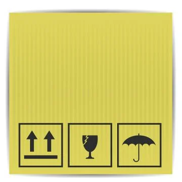 Symbols on paper box Illustrazione stock