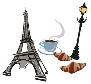 Symbols of paris Illustrazione stock