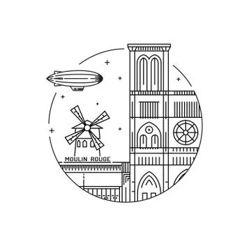 Symbols of Paris 스톡 일러스트