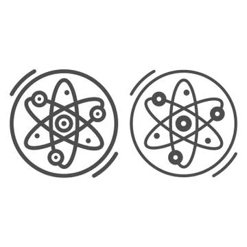 Symbols of science line and solid icon, education, research and science concept Stockillustratie