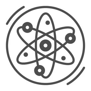 Symbols of science solid icon, education, research and science concept, atom Stockillustratie