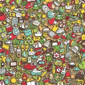 Symbols seamless pattern Иллюстрация