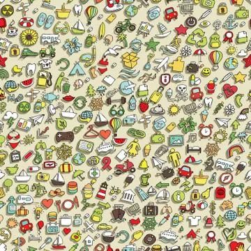 Symbols seamless pattern Stock Illustration