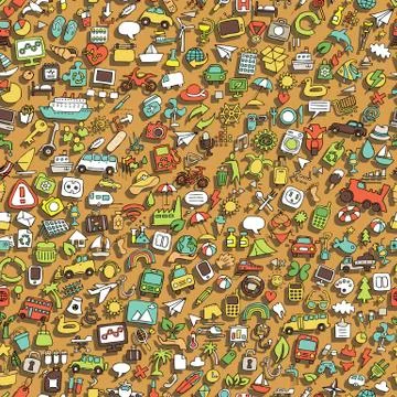 Symbols seamless pattern Illustrazione stock