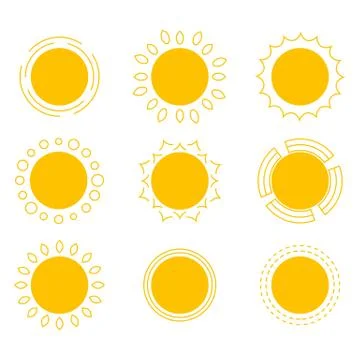 Symbols of the sun. Stock Illustration