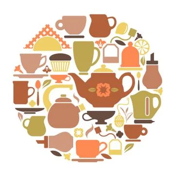 Symbols of tea Stock Illustration