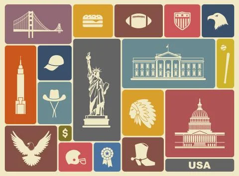 Symbols of the USA Stock Illustration