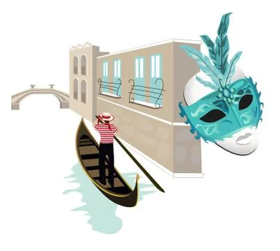 Symbols of venice Stock Illustration