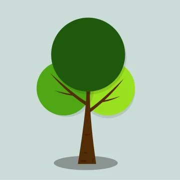Symbols,tree icon green with beautiful leaves,Vector illustration Stock Illustration