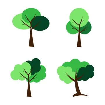 Symbols,tree icon set,Vector illustration Stock Illustration