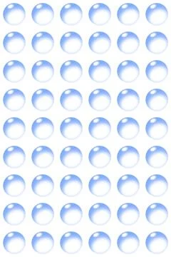 Symetrical background pattern bubbles with reflection on white Illustrazione stock