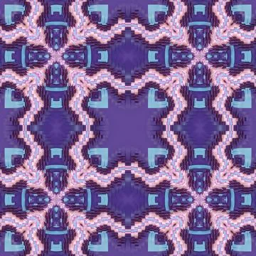 Symmetric 3D Kaleidoscope Geometric Pattern in Blue Tones 스톡 일러스트