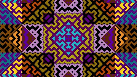 Symmetric abstract psychedelic loop background Stock Footage 130368785