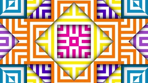 Symmetric abstract psychedelic loop background Stock Footage 130817636