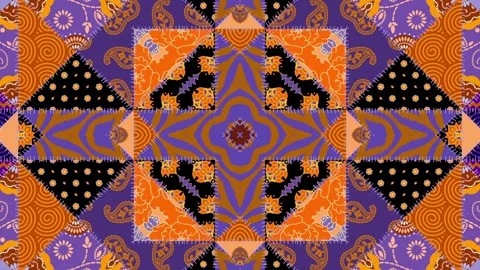 Symmetric abstract psychedelic loop background Stock Footage 131425395