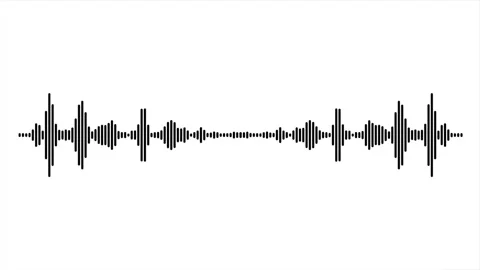 Symmetric black sound frequency shape isolated on white background. Pulsing beat Stock Footage 196890296