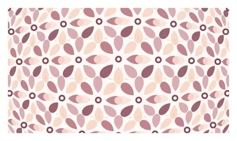 Symmetric blossom pattern with soft pink and peach floral elements on white.. 스톡 일러스트