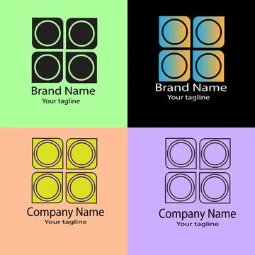 Symmetric Circular Grid Logo Design for Business Company Stock Illustration