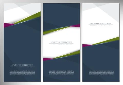 Symmetric collection geometric pattern background card template vector Stock Illustration