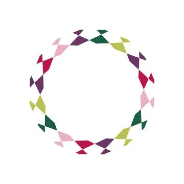 Symmetric geometric shape ring Illustrazione stock