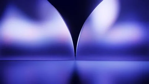 Symmetric gradient background with soft glowing abstract forms. Stock Illustration