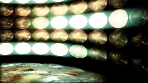 Symmetric Hexagonal LED Screen Panel Art Modern Mosaic Stock Footage 339272533